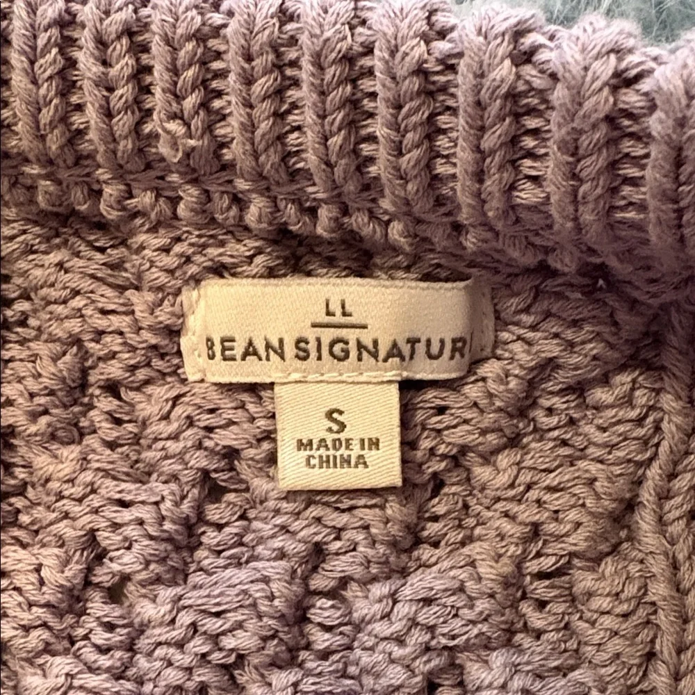 L.L. Bean Signature Light Purple Fisherman Tunic Sweater sz S - Picture 7 of 9